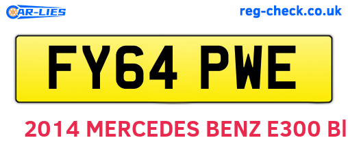FY64PWE are the vehicle registration plates.