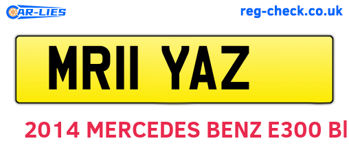MR11YAZ are the vehicle registration plates.