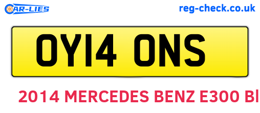 OY14ONS are the vehicle registration plates.