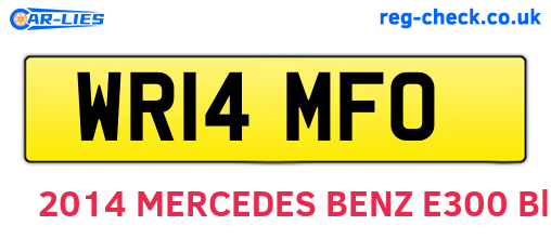 WR14MFO are the vehicle registration plates.