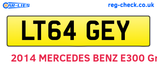 LT64GEY are the vehicle registration plates.