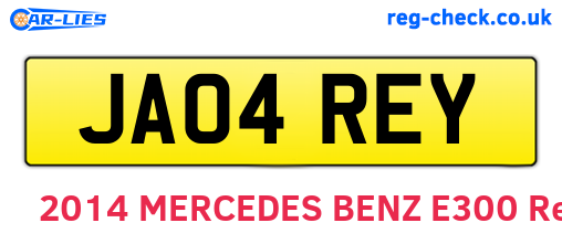JA04REY are the vehicle registration plates.