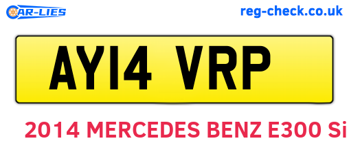 AY14VRP are the vehicle registration plates.