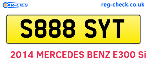 S888SYT are the vehicle registration plates.