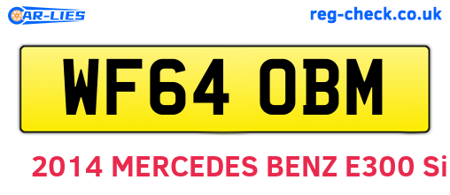WF64OBM are the vehicle registration plates.