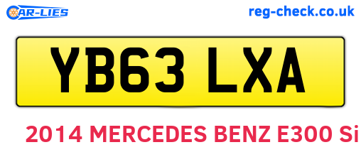 YB63LXA are the vehicle registration plates.
