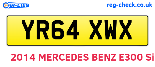 YR64XWX are the vehicle registration plates.