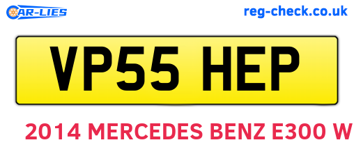 VP55HEP are the vehicle registration plates.