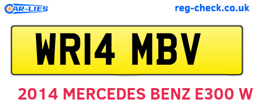 WR14MBV are the vehicle registration plates.