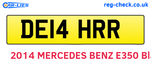 DE14HRR are the vehicle registration plates.
