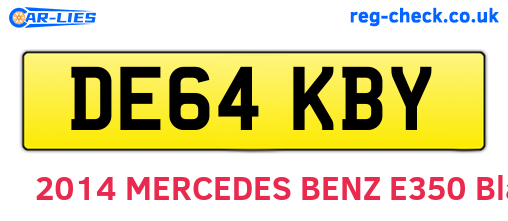 DE64KBY are the vehicle registration plates.