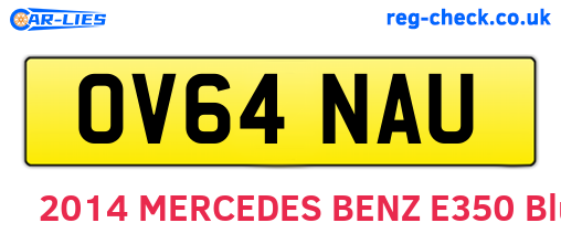 OV64NAU are the vehicle registration plates.