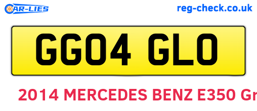 GG04GLO are the vehicle registration plates.