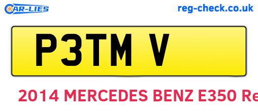 P3TMV are the vehicle registration plates.