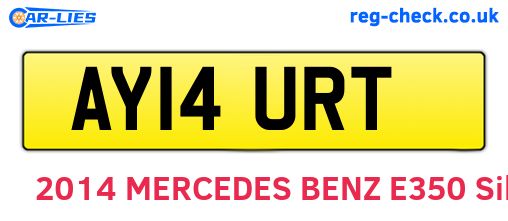 AY14URT are the vehicle registration plates.