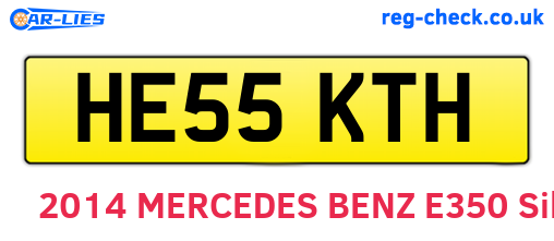 HE55KTH are the vehicle registration plates.