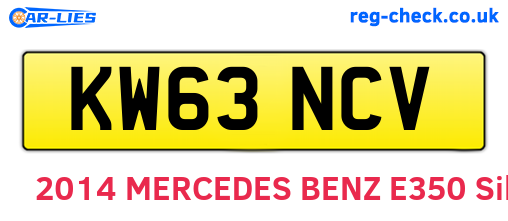 KW63NCV are the vehicle registration plates.