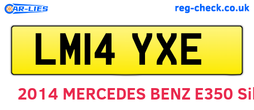 LM14YXE are the vehicle registration plates.