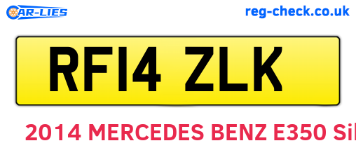 RF14ZLK are the vehicle registration plates.