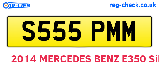 S555PMM are the vehicle registration plates.