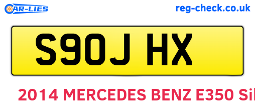S90JHX are the vehicle registration plates.