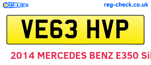 VE63HVP are the vehicle registration plates.