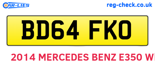 BD64FKO are the vehicle registration plates.