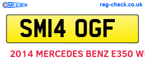 SM14OGF are the vehicle registration plates.