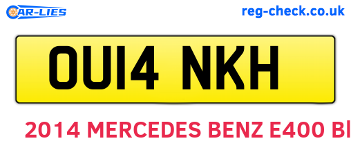 OU14NKH are the vehicle registration plates.