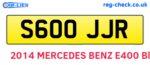 S600JJR are the vehicle registration plates.