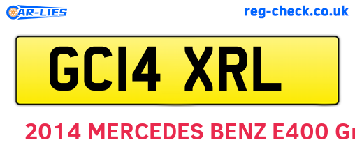GC14XRL are the vehicle registration plates.