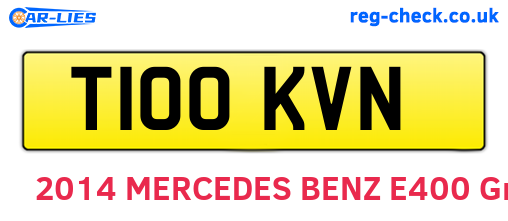 T100KVN are the vehicle registration plates.