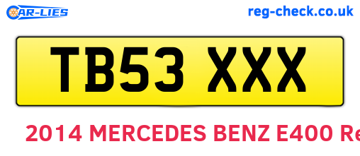 TB53XXX are the vehicle registration plates.