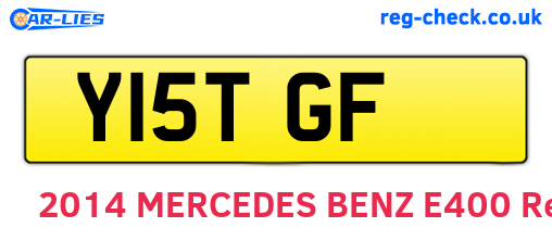 Y15TGF are the vehicle registration plates.