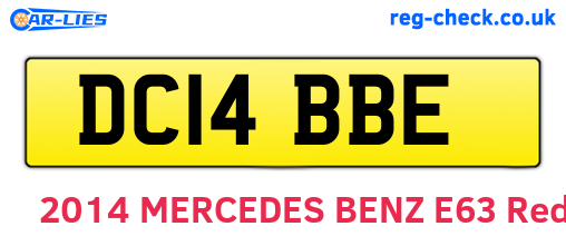 DC14BBE are the vehicle registration plates.