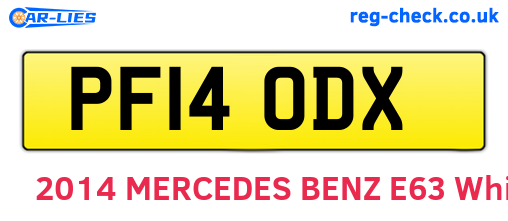 PF14ODX are the vehicle registration plates.