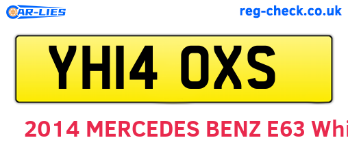 YH14OXS are the vehicle registration plates.