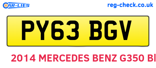 PY63BGV are the vehicle registration plates.