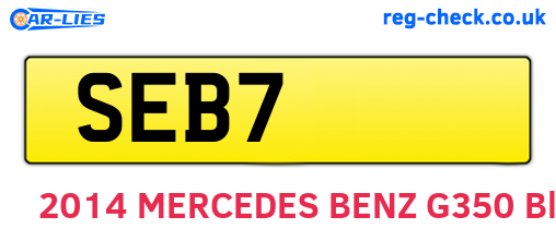 SEB7 are the vehicle registration plates.