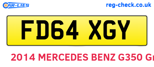 FD64XGY are the vehicle registration plates.