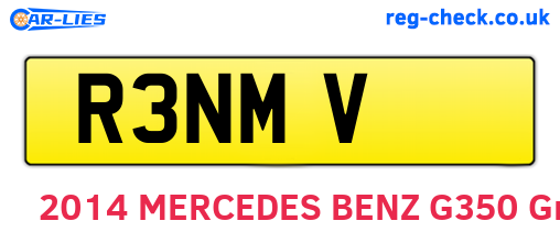 R3NMV are the vehicle registration plates.