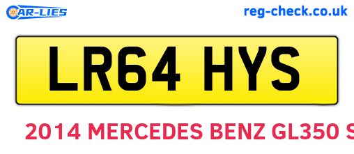 LR64HYS are the vehicle registration plates.