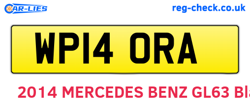 WP14ORA are the vehicle registration plates.