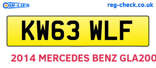 KW63WLF are the vehicle registration plates.