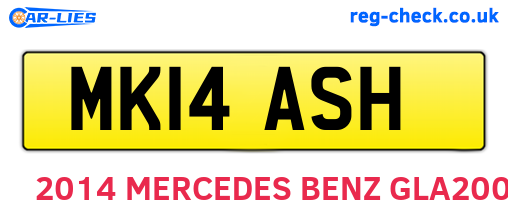 MK14ASH are the vehicle registration plates.