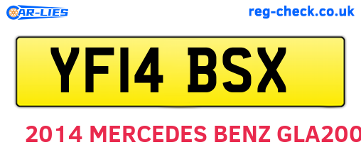 YF14BSX are the vehicle registration plates.