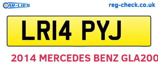 LR14PYJ are the vehicle registration plates.