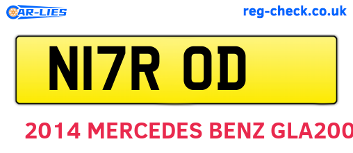 N17ROD are the vehicle registration plates.