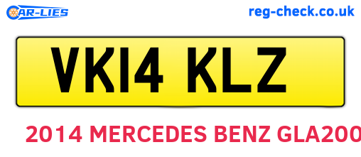 VK14KLZ are the vehicle registration plates.
