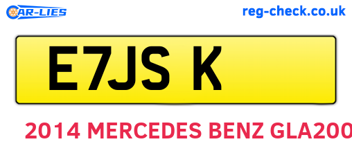 E7JSK are the vehicle registration plates.